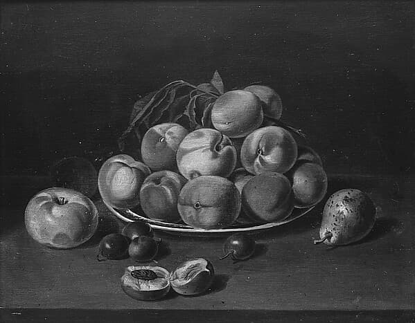 Still Life: Peaches, Apple, and Pear, by John A. Woodside
