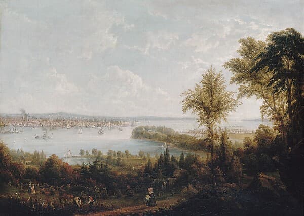 View of the Bay and City of New York from Weehawken, by Robert Havell Jr.