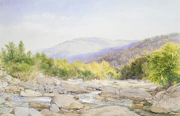 Landscape: View on Catskill Creek, by John William Hill