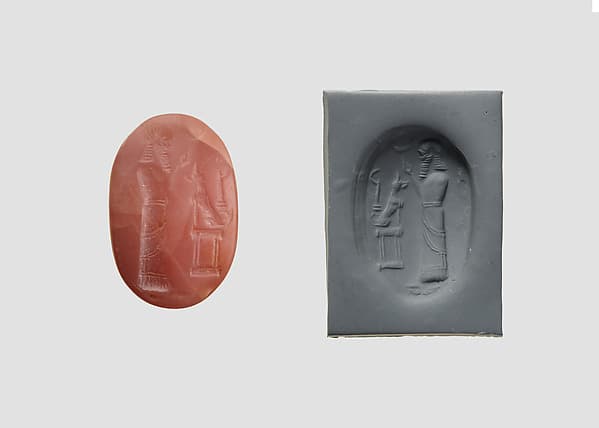 Stamp seal (oval conoid) with cultic scene
