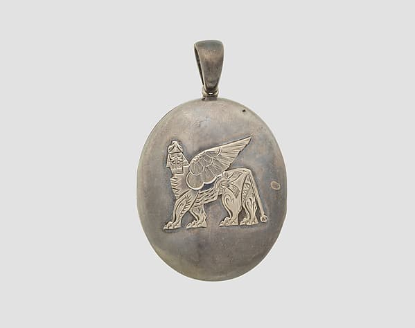 Locket with Assyrian human-headed winged lion