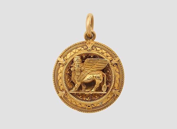 Pendant with Assyrian human-headed winged bull