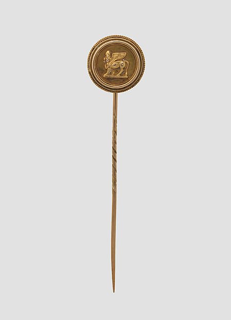 Stick pin with Assyrian human-headed winged bull