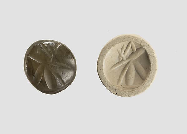 Stamp seal (conoid) with divine being