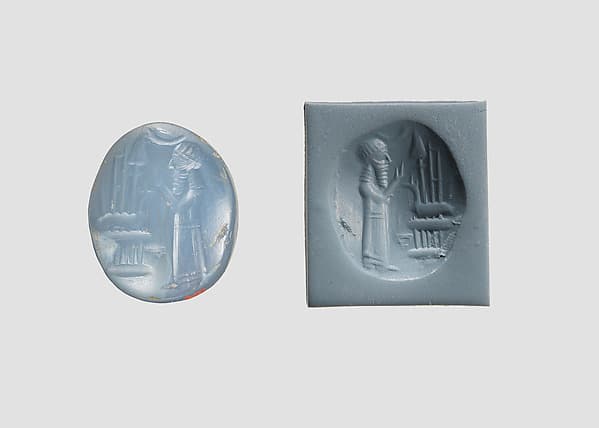 Stamp seal (oval conoid) with cultic scene