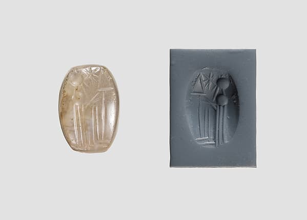 Stamp seal (oval conoid) with cultic scene