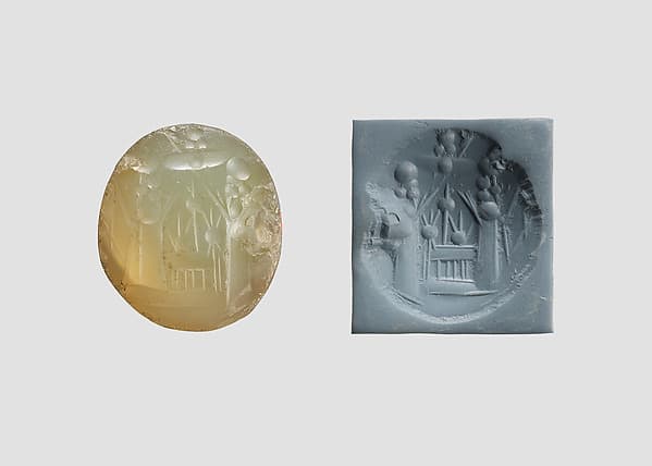 Stamp seal (oval conoid) with cultic scene