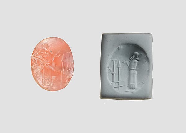 Stamp seal (oval conoid) with cultic scene