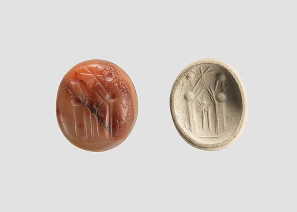 Stamp seal (oval conoid) with cultic scene