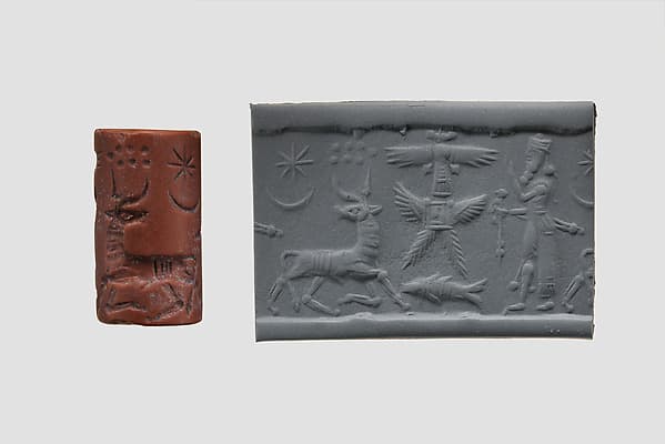 Cylinder seal with cultic scene