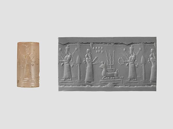 Cylinder seal with cultic scene