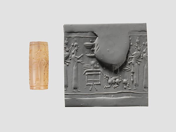 Cylinder seal with cultic scene