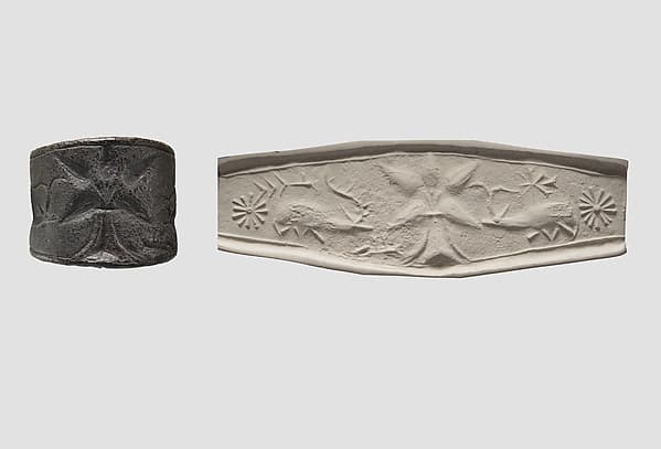 Seal ring: horned animals flanking a tree
