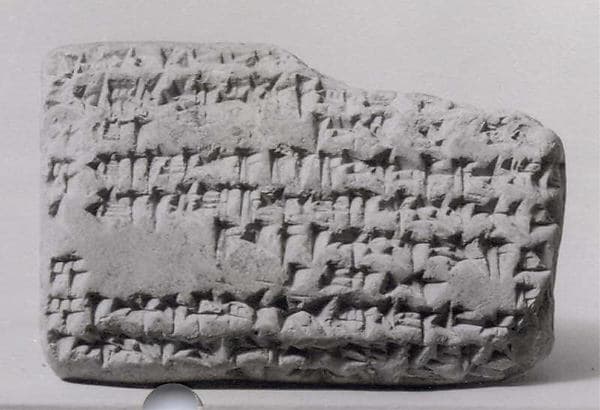 Cuneiform tablet: account of barley disbursements to prebendary bakers, Ebabbar archive