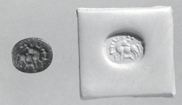 Stamp seal (scaraboid) with animal husbandry scene