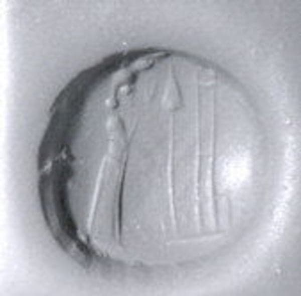 Stamp seal (conoid) with cultic scene and divine beings