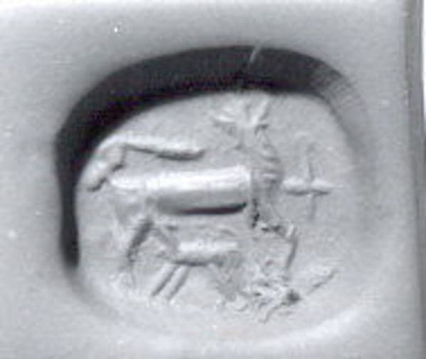 Stamp seal (scaraboid) with animals