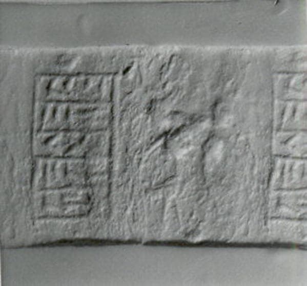 Cylinder seal with monsters or animals