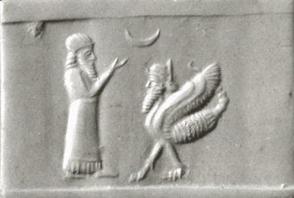 Cylinder seal with cultic scene