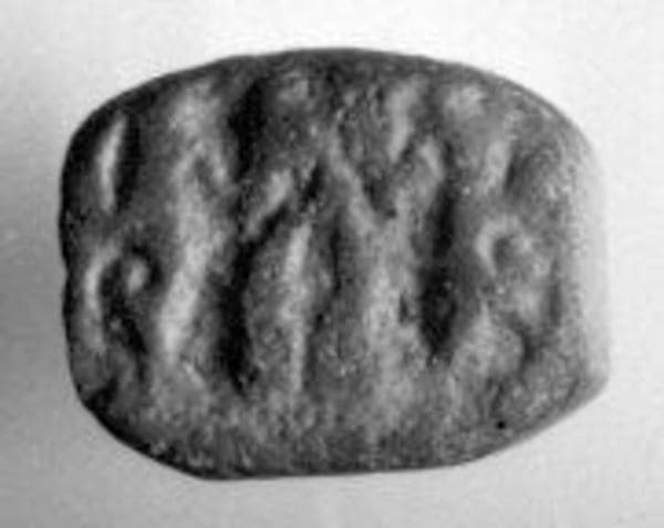 Stamp seal (octagonal pyramid) with cultic scene