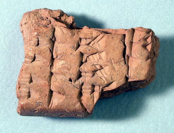 Cuneiform tablet: fragment of Syllabary A