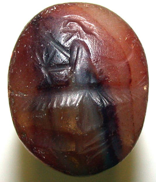 Stamp seal (oval conoid) with deity