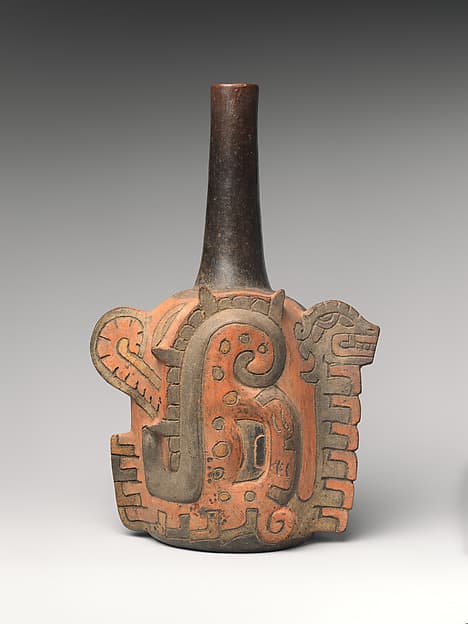 Bottle with caiman, by Cupisnique artist(s)