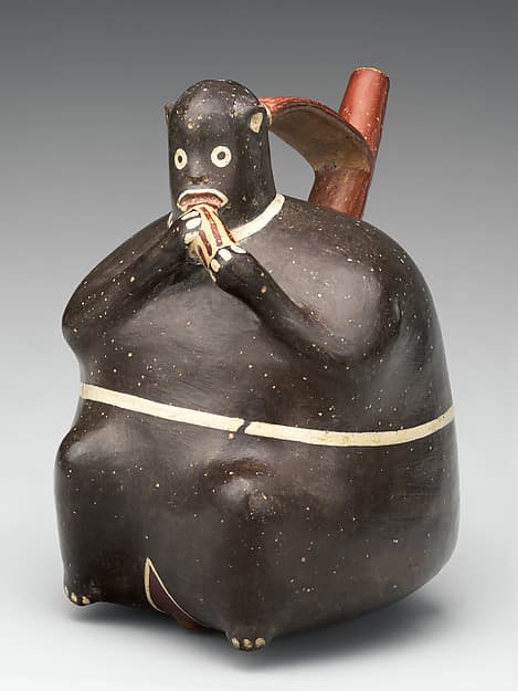 Bottle in the shape of a monkey, by Nasca artist(s)