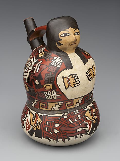Bottle with female figure, by Nasca artist(s)