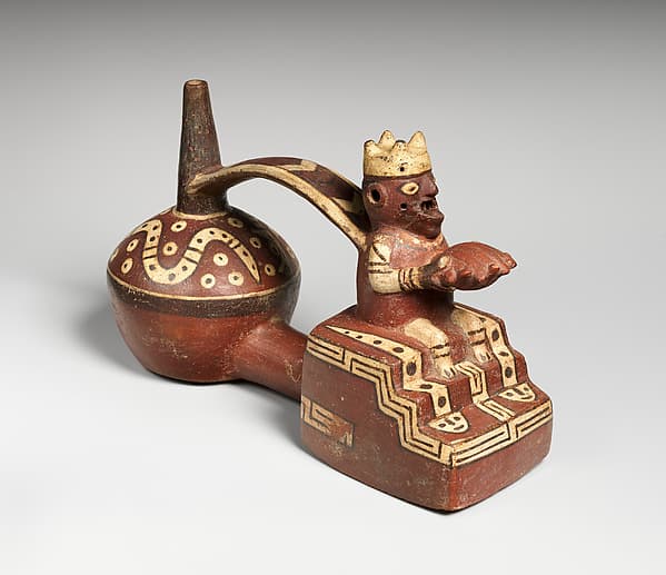 Double-chambered bottle, by Wari artist(s)