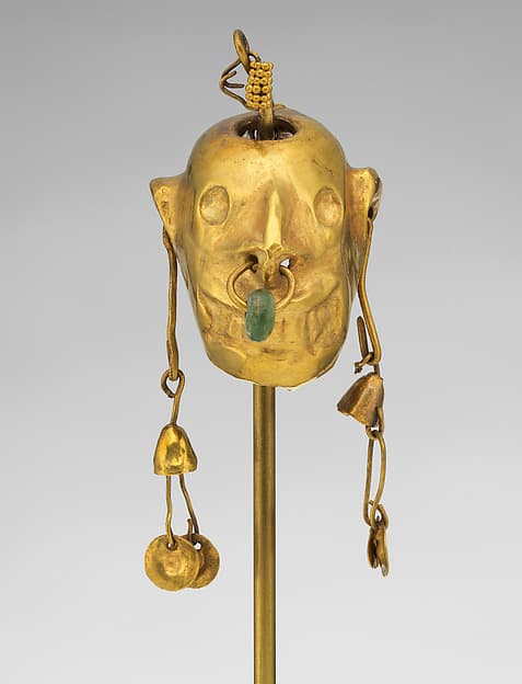 Head shaped ornament, by Tolita-Tumaco artist(s)