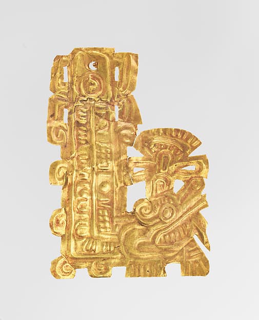 Feathered serpent ornament, by Mexica or Mixtec (Ñuu Savi) artists