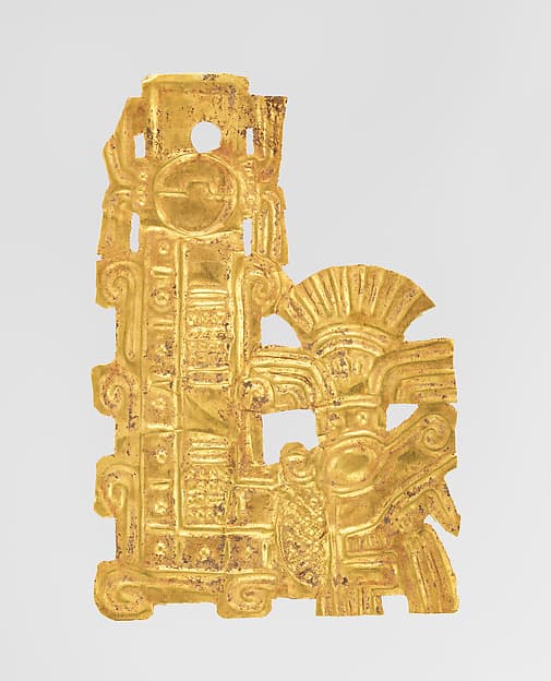 Feathered serpent ornament, by Mexica or Mixtec (Ñuu Savi) artists
