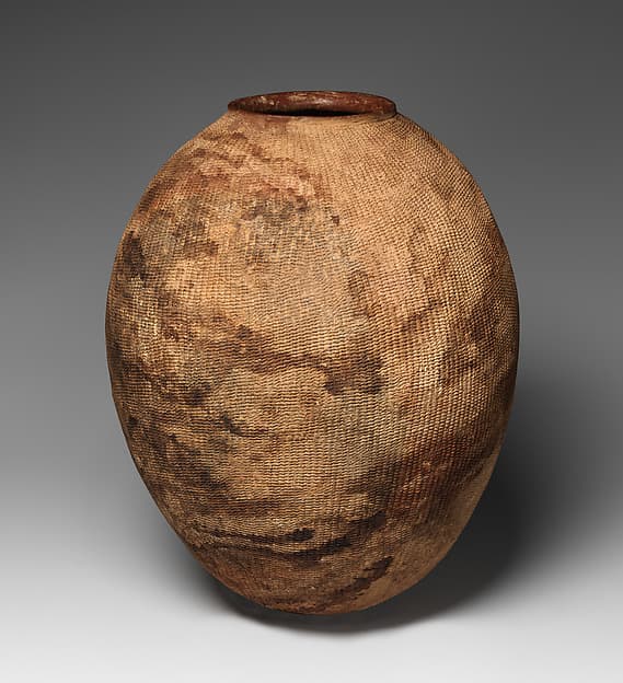 Globular vessel with twine impressions, by Middle Niger artist(s)