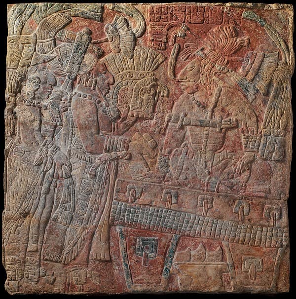 Relief with enthroned ruler, by Chakalte'