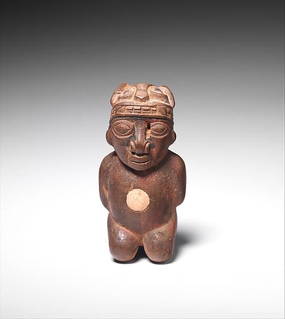 Lime container in the shape of a captive, by Wari artist(s)