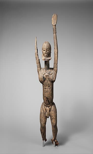 Priest with raised arms, by Dogon blacksmith
