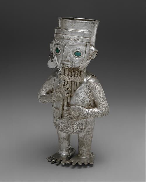 Panpiper-shaped vessel, by Chimú artist(s)
