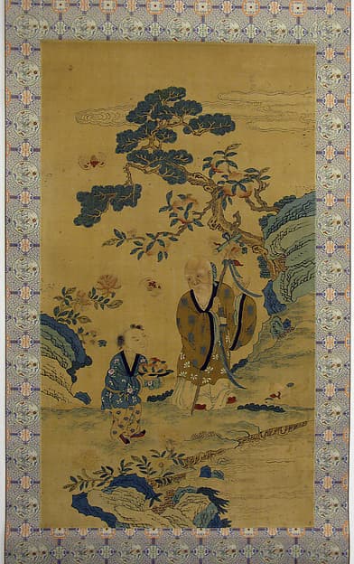 God of Longevity (Shoulao) and boy