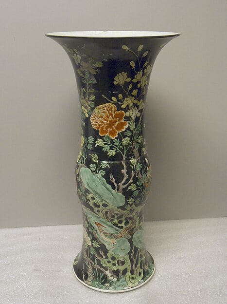 Vase with birds and flowers