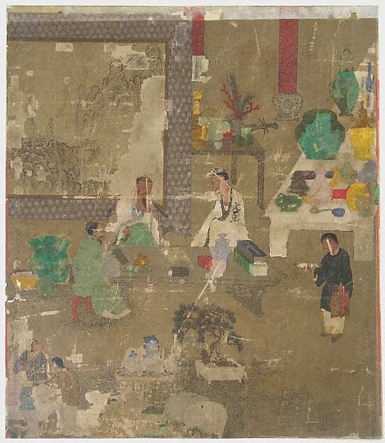 Examining Antiques at Literati Gathering, by Wang Li Mu