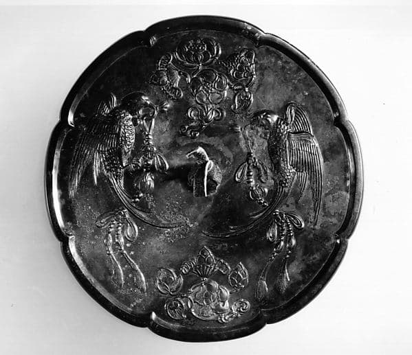 Mirror with parrots and flowers