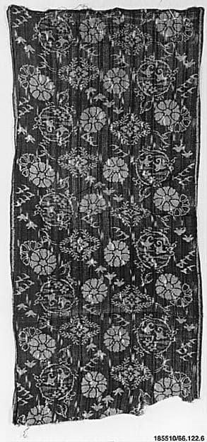 Piece of Cloth for Kimono with Pattern of Cherry Blossoms, Floral Medallions, Birds, and Vertical Splashes