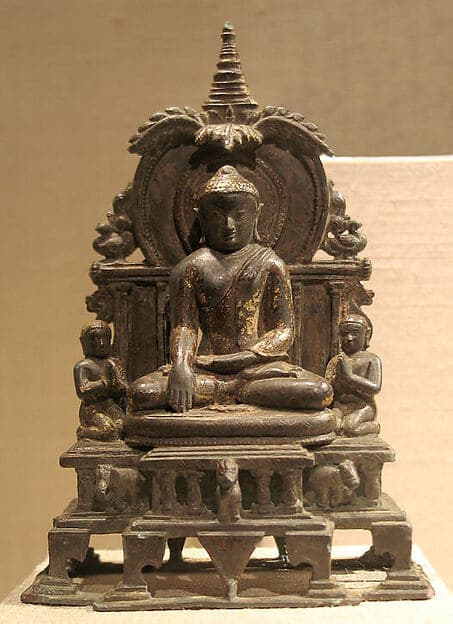 Miniature Shrine with the Enthroned Buddha