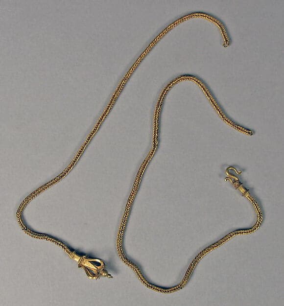 Necklace with Repoussé Lotus Terminals