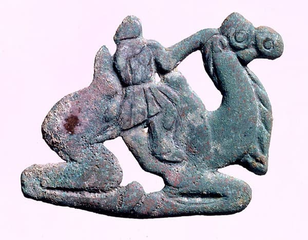 Belt Plaque in the Shape of a Bactrian Camel with Rider