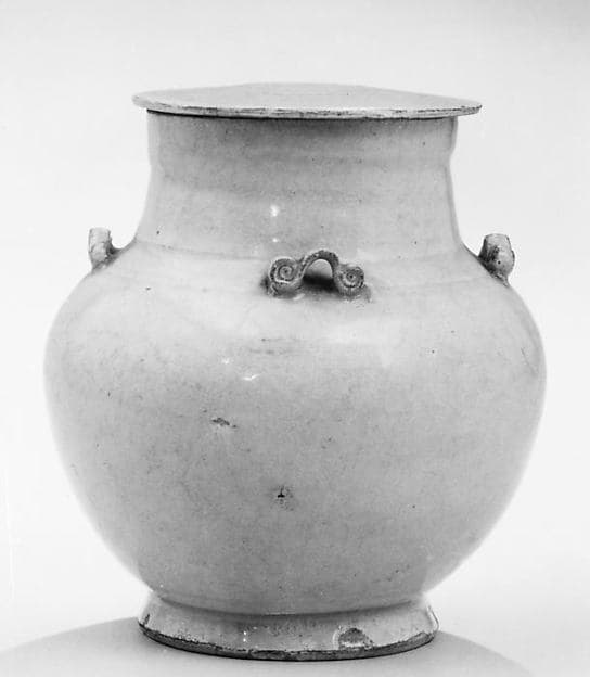 Covered jar with four lugs