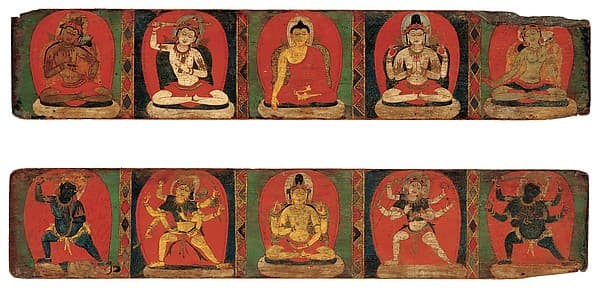 Pair of Manuscript Covers, Each with Five Deities