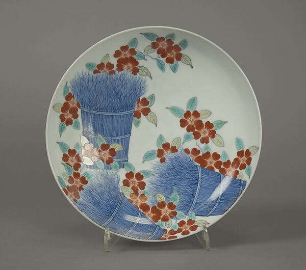 Dish with Cherry Blossoms and Bundles of Brushwood
