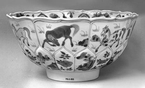 Lotus bowl with Eight Horses of the King of Mu